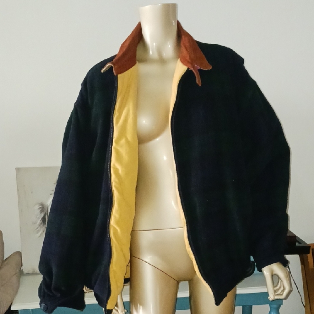 NAUTICA Men's Large Green, Blue, Yellow Zipper Jacket